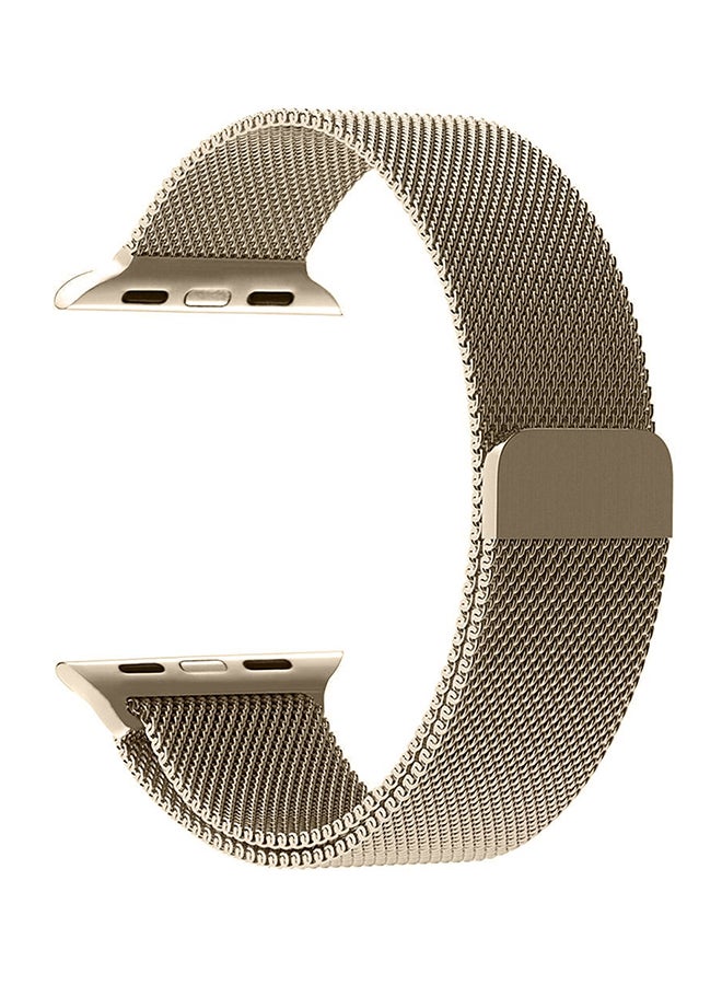 MARGOUN - Stainless Steel Milanese Loop Mesh Band for Apple Watch 7/6/SE/5/4/3/2/1 38mm/40mm/41mm Champagne Gold - Image 1