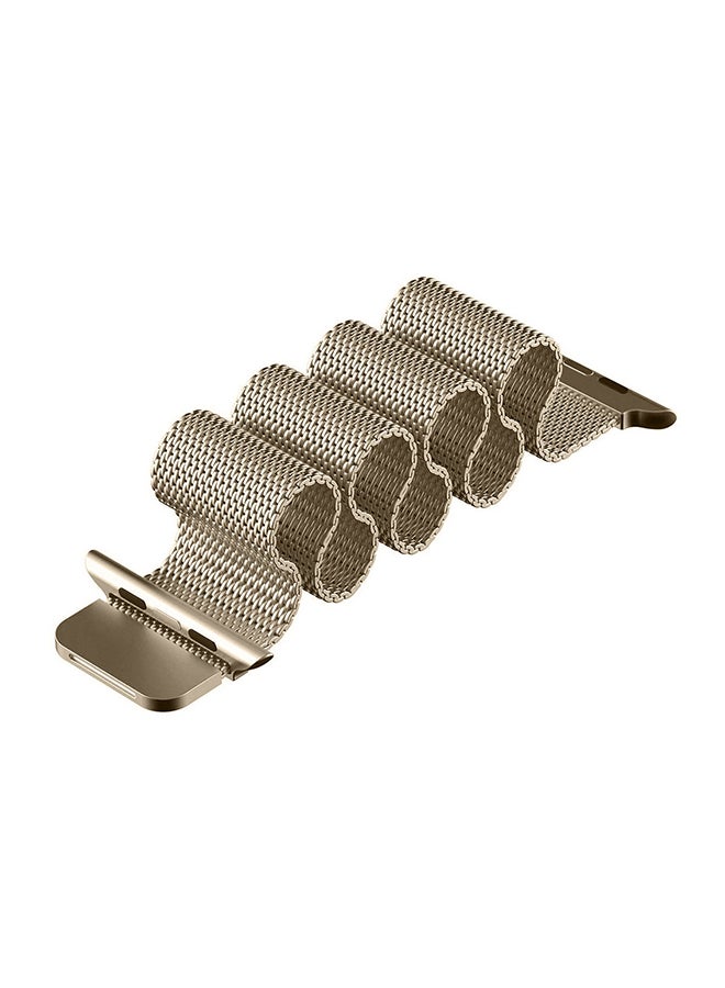 MARGOUN - Stainless Steel Milanese Loop Mesh Band for Apple Watch 7/6/SE/5/4/3/2/1 38mm/40mm/41mm Champagne Gold - Image 1