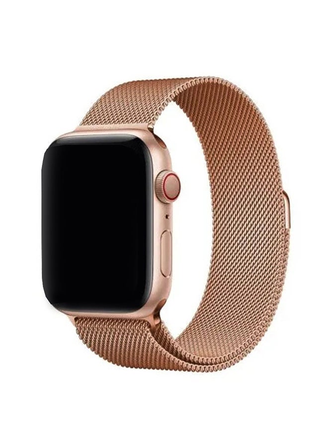 MARGOUN - Stainless Steel Milanese Loop Mesh Band for Apple Watch 7/6/SE/5/4/3/2/1 38mm/40mm/41mm Rose Gold - Image 1
