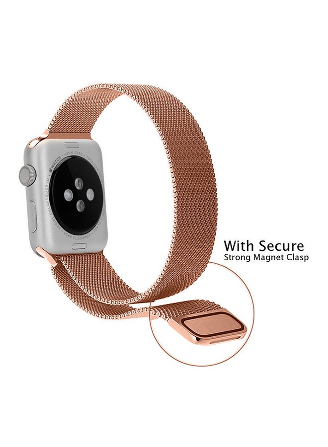 MARGOUN - Stainless Steel Milanese Loop Mesh Band for Apple Watch 7/6/SE/5/4/3/2/1 38mm/40mm/41mm Rose Gold - Image 1
