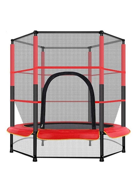 5.5ft Heavy-Duty Indoor Bounce Trampolines With Safety Net For Safe And Secure Fun Time 140x140x160cm