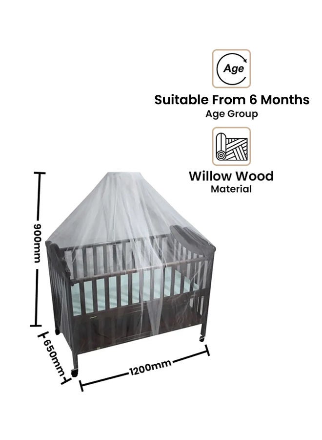 Baby love Wooden Bed With Mosquito Net - Image 1