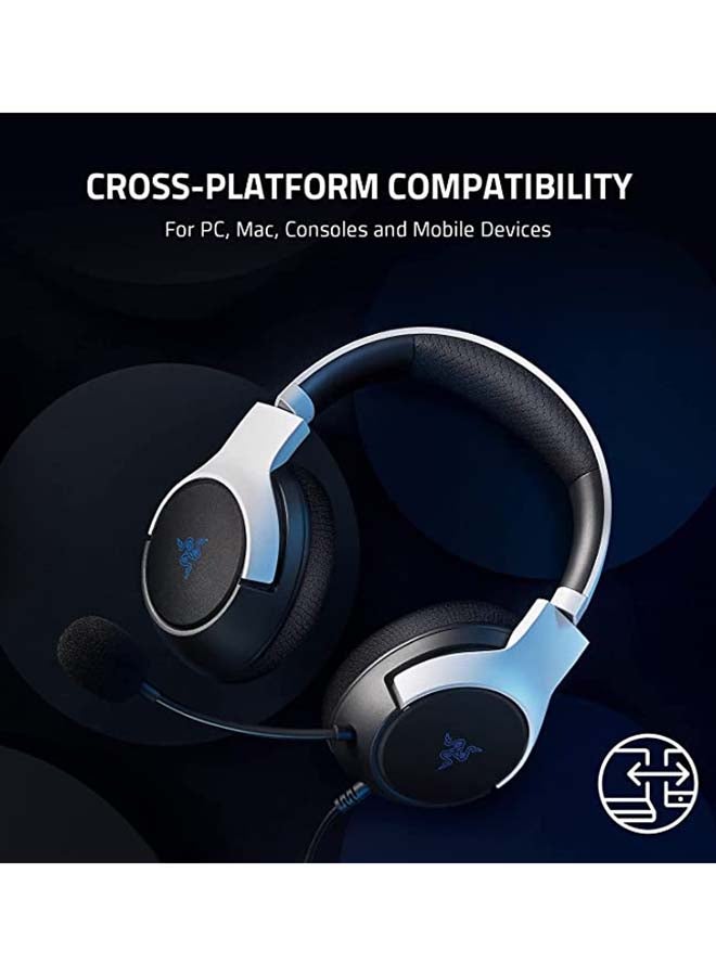 RAZER Razer Kaira X Wired Headset for Playstation 5, PC, Mac & Mobile Devices - Triforce 50mm Drivers, HyperClear Cardioid Mic, Flowknit Memory Foam Ear Cushions, On-Headset Controls - White/Black  - Image 2