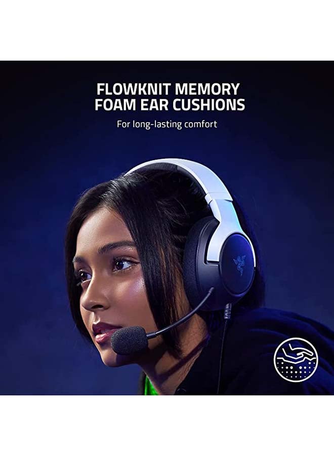 RAZER Razer Kaira X Wired Headset for Playstation 5, PC, Mac & Mobile Devices - Triforce 50mm Drivers, HyperClear Cardioid Mic, Flowknit Memory Foam Ear Cushions, On-Headset Controls - White/Black  - Image 3
