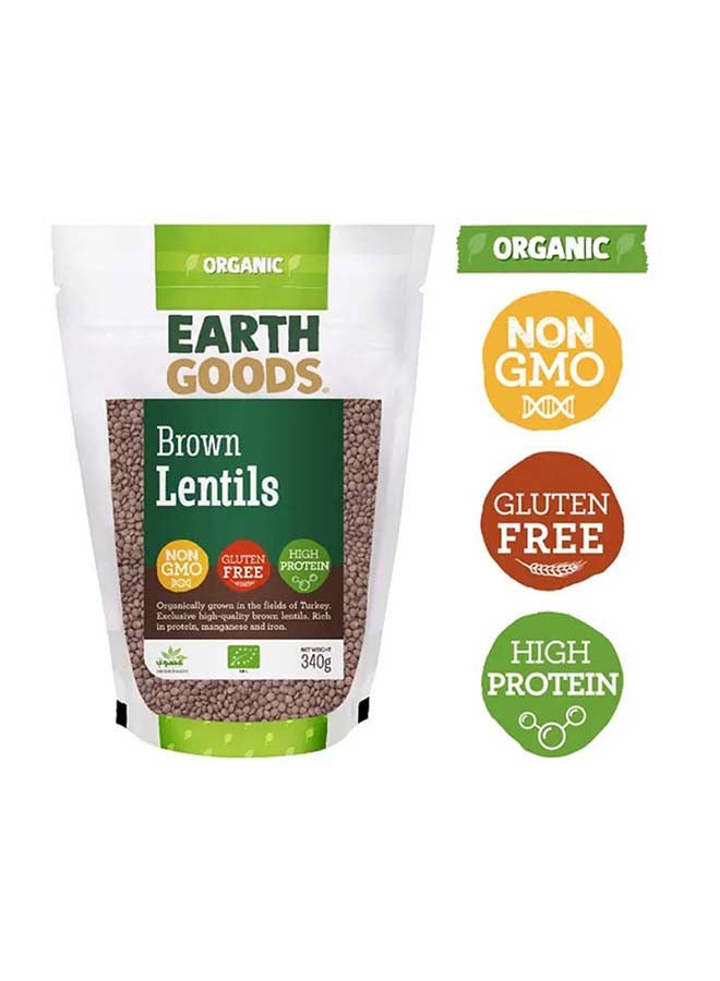 Earth Goods Organic High Protein Gluten-Free Brown Lentils 340grams  - Image 1