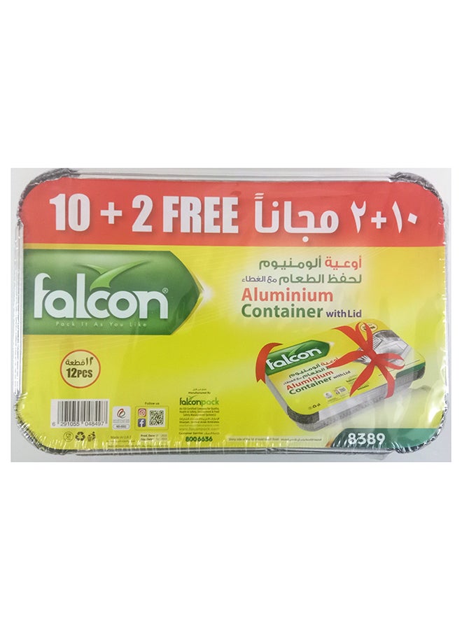 Falcon Extra Thick Aluminium Food Storage Lid Containers Silver - Image 2