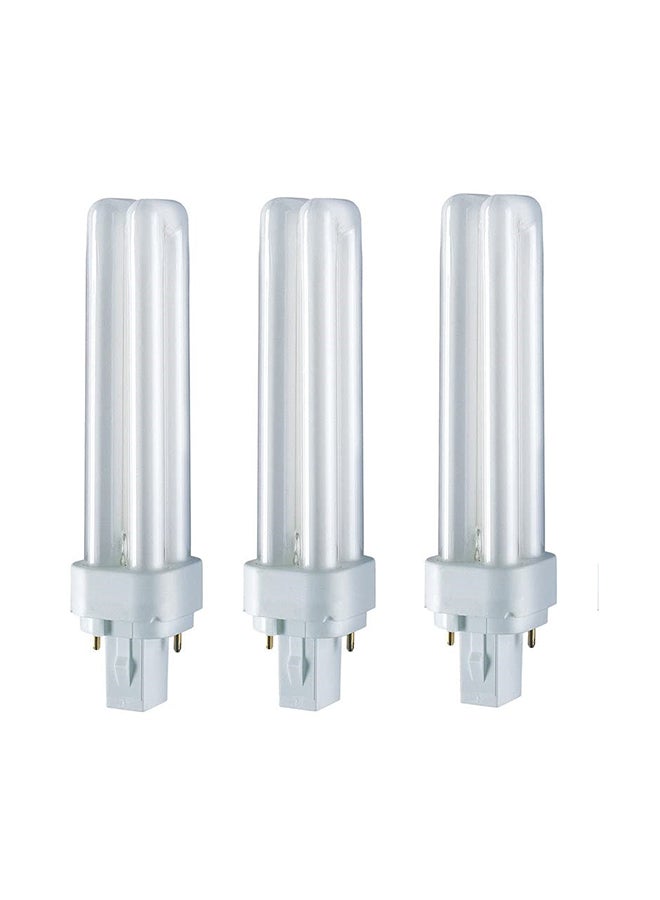 Osram Dulux D Home Decorative Durable Fluorescent Lamp With Plug-in Base - 13 W, 900lm, Pack Of 3 white 25.4 x 25.4 x 25.4cm  - Image 1