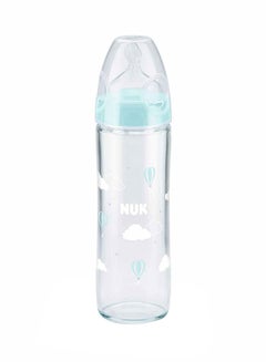 NUK New Classic Glass Baby Bottle 240 ml With Teat 0m+ 