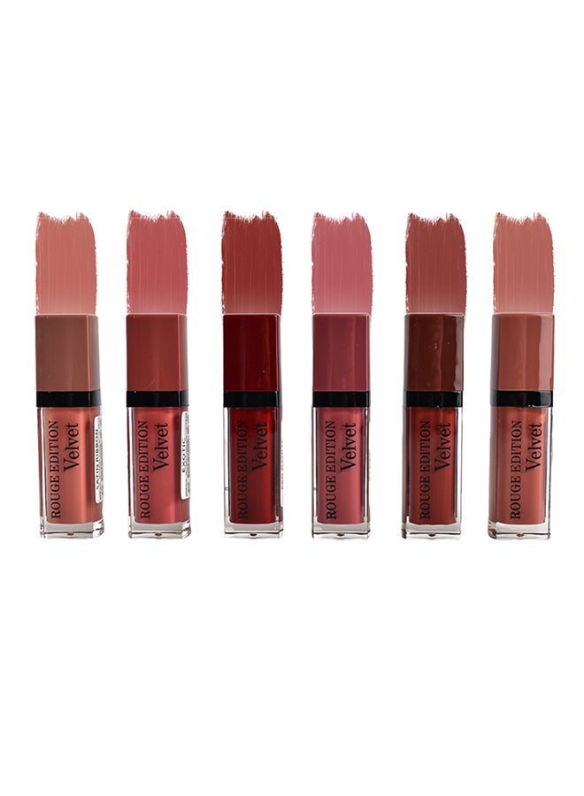 6-Piece Rouge Edition Velvet Lip Gloss Multicolour - v1655366289/N53331039A_1