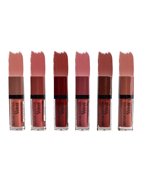 6-Piece Rouge Edition Velvet Lip Gloss Multicolour