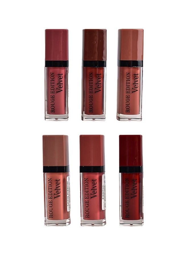 6-Piece Rouge Edition Velvet Lip Gloss Multicolour - v1655366290/N53331039A_2