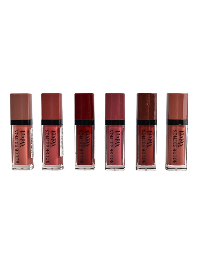 6-Piece Rouge Edition Velvet Lip Gloss Multicolour - v1655366290/N53331039A_3