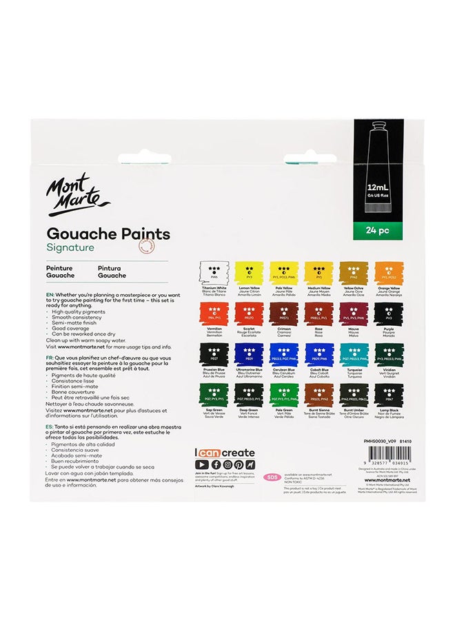 Mont Marte - 24-piece Gouache Paint Set Multicolour - Image 1