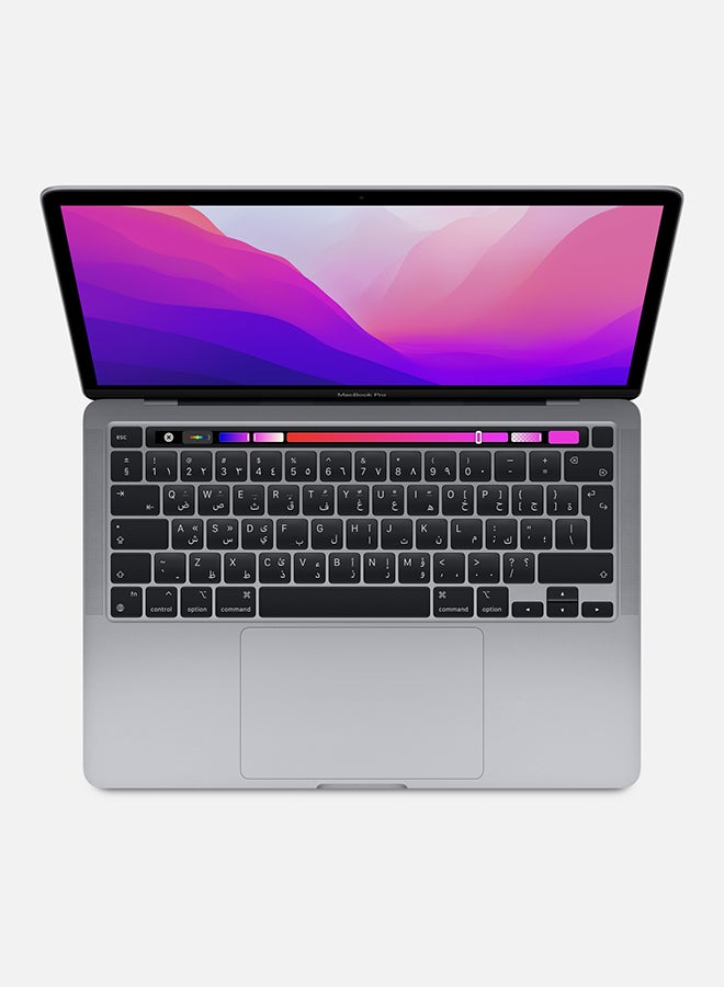 Apple - MacBook Pro MNEJ3 13-Inch Display : Apple M2 chip with 8-core CPU and 10-core GPU, 512GB SSD- English Arabic Keyboard Space Grey - Image 1
