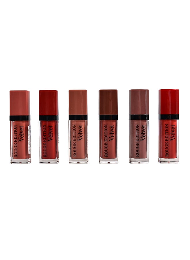 6-Piece Rouge Edition Velvet Lipstick Multicolour