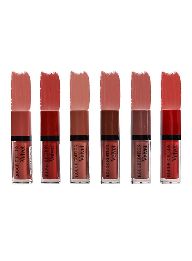6-Piece Rouge Edition Velvet Lipstick Multicolour