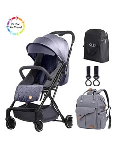 TEKNUM Travel Lite Stroller With Alameda Diaper Backpack - Large With Hooks Grey  - Image 1