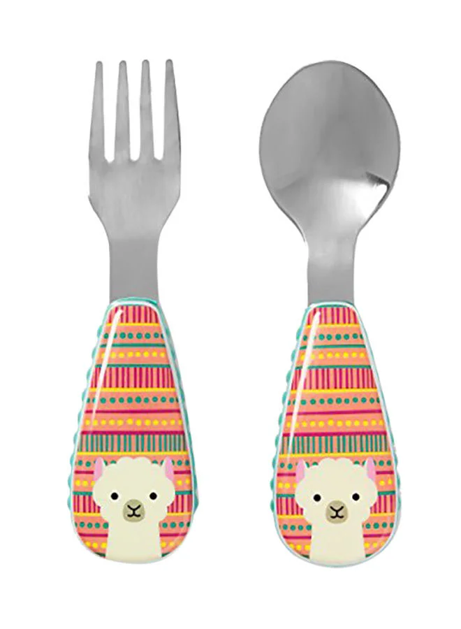 Skip Hop Llama Printed Baby Cutlery, Pack Of 2 - Multicolour