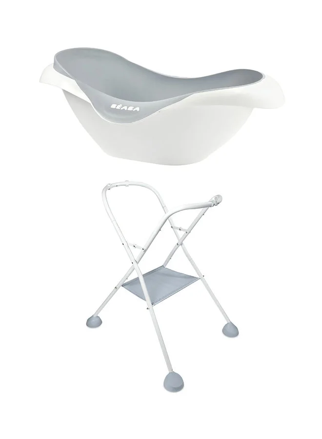 BEABA Baby Bath Non - Slip And Comfortable Ergonomic Multi - Functional Soft Flexible Material Drain Plug Camele'O Made In France Grey 1 Unite (Lot De 1) 920352