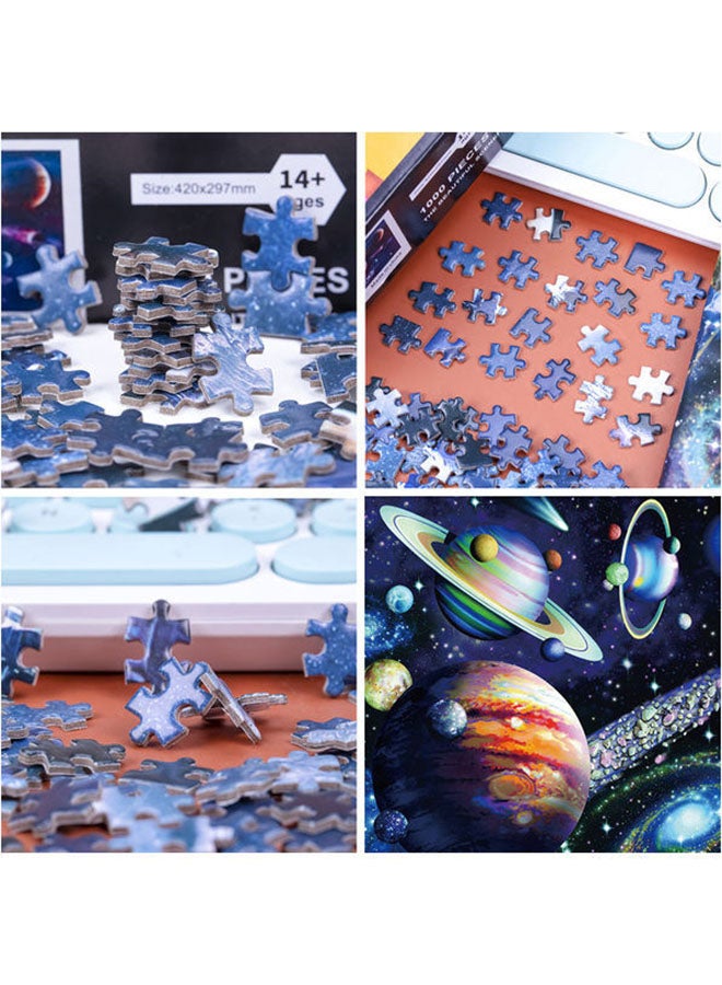 Kidle 1000-Piece Planet Themed Rectangular Puzzle Stress Relief Early Education Development Toy Set 42x29.7cm - Image 3