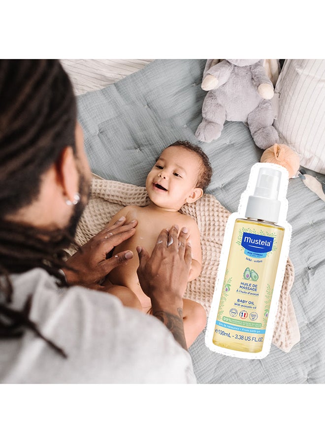 Mustela - Hypoallergenic Baby Massage Oil With Avocado Oil, 100ml - Image 1
