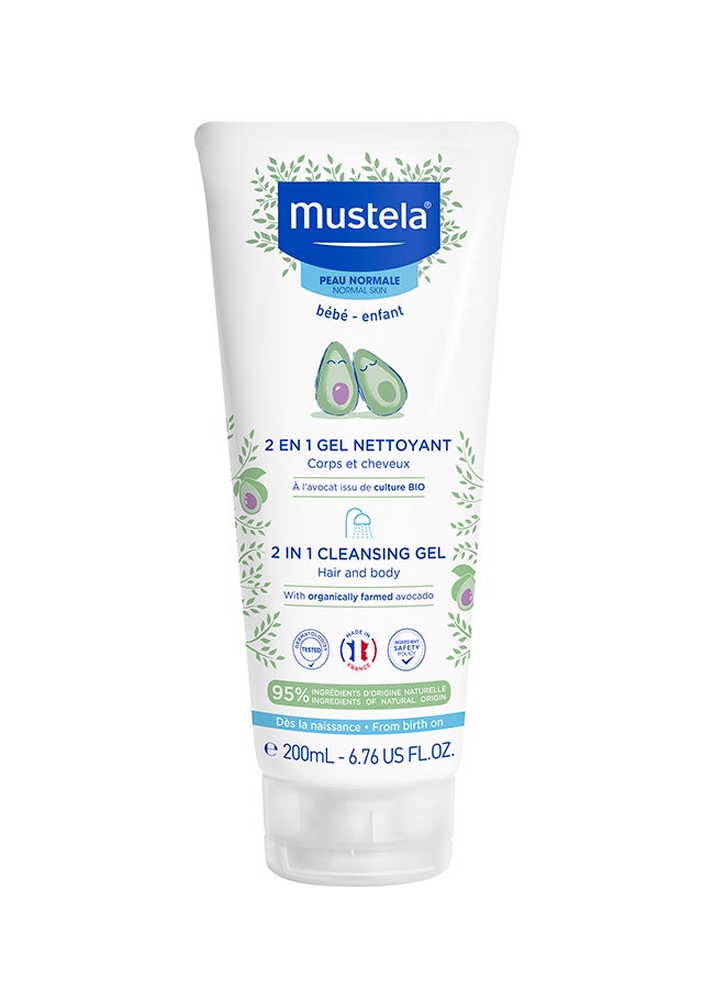 Mustela - 2-In-1 Gentle Cleansing Gel With Farmed Avocado For Babies, 200ml - Image 1