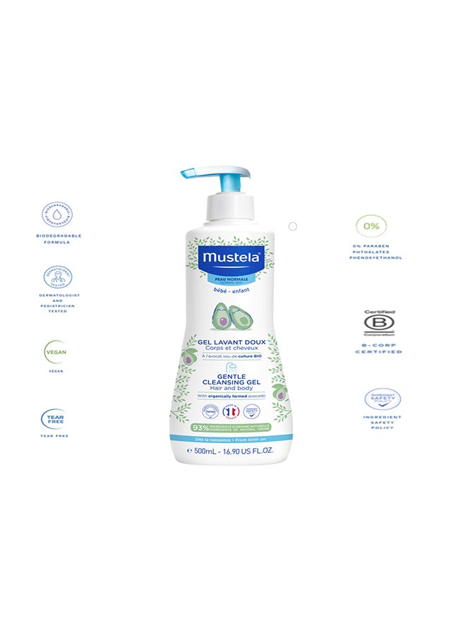 Mustela - Baby Gentle Cleansing Gel For Hair and Body 500 ml - Image 1