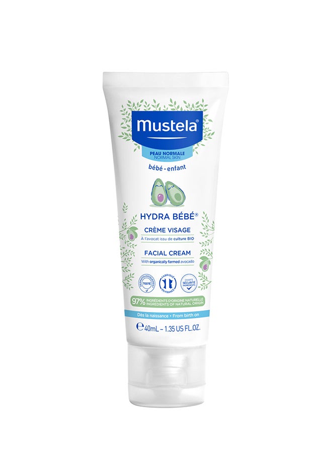 Mustela - Hydra Bebe Facial Cream With Farmed Avocado, For Normal Skin 40ml - Image 1