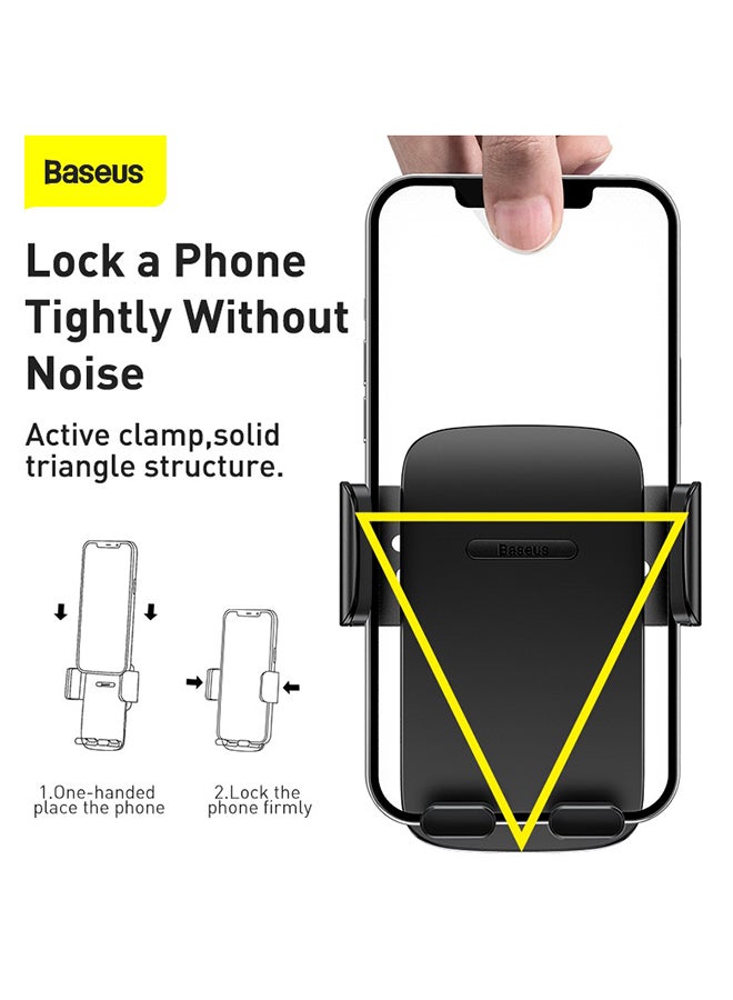 Baseus Car Phone Holder Airvent Phone Holder Car Holder 360 Degrees Rotatable Car Phone Stand Car Mobile Stand Compatible with iPhone 14/ 13 Pro/Pro Max/Mini, Galaxy, Huawei and all 4.7-6.7" Phone Black  - Image 2