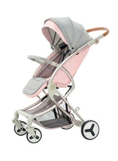 Featherlite A1 Lightweight Air Travel Baby Stroller With Five Point Safety And Removable Canopy - Light Pink
