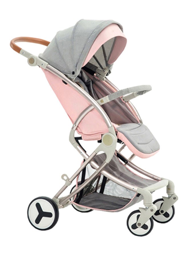 TEKNUM - Featherlite A1 Lightweight Air Travel Baby Stroller With Five Point Safety And Removable Canopy - Light Pink - Image 1