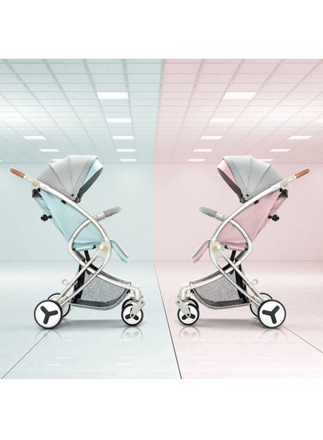 TEKNUM - Featherlite A1 Lightweight Air Travel Baby Stroller With Five Point Safety And Removable Canopy - Light Pink - Image 1