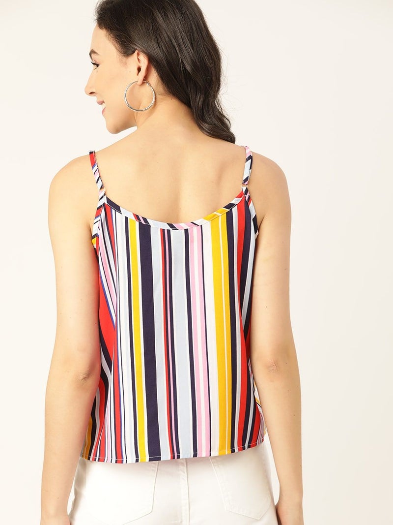 DressBerry Candy Stripes Shoulder Strap Top Multicolour  - Image 2