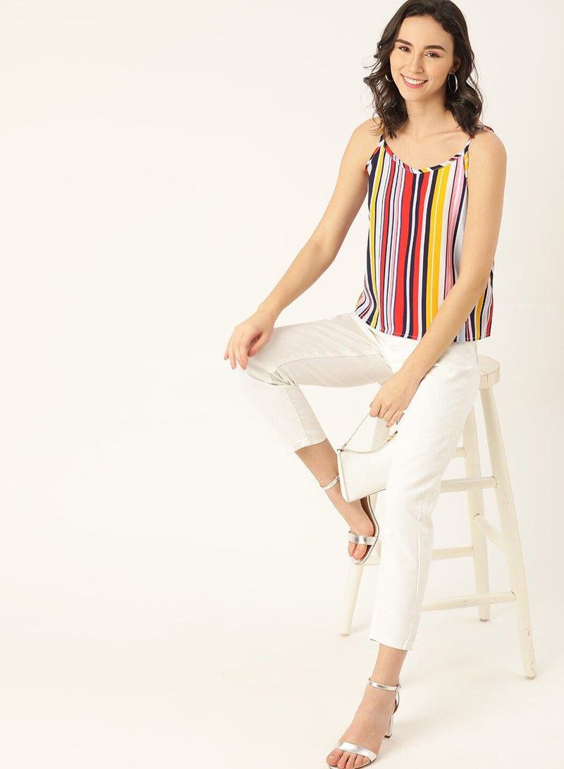 DressBerry Candy Stripes Shoulder Strap Top Multicolour  - Image 4