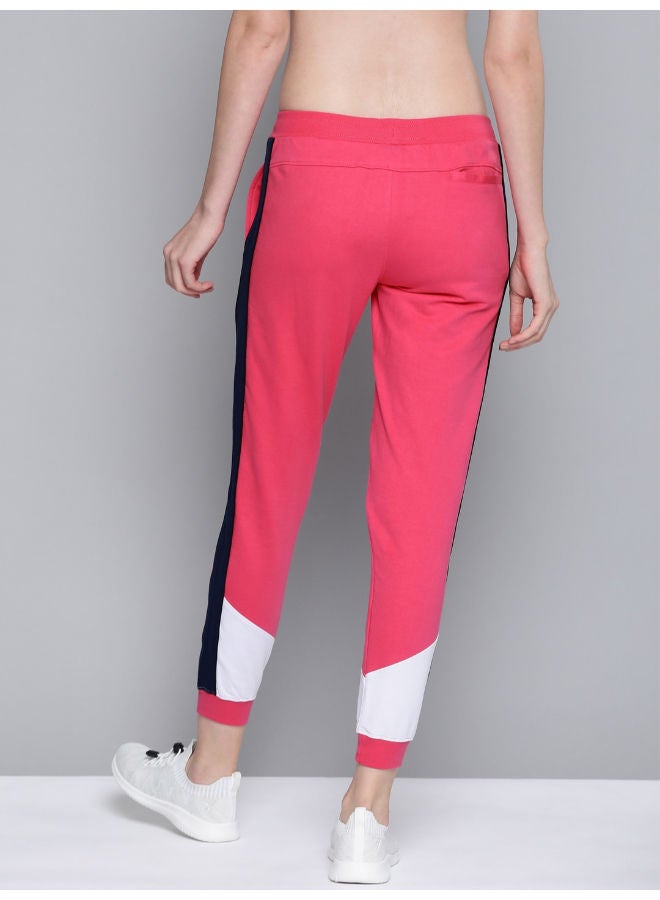 HRX by Hrithik Roshan - Women's Stylish Colourblock Pattern Joggers Raspberry - Image 1