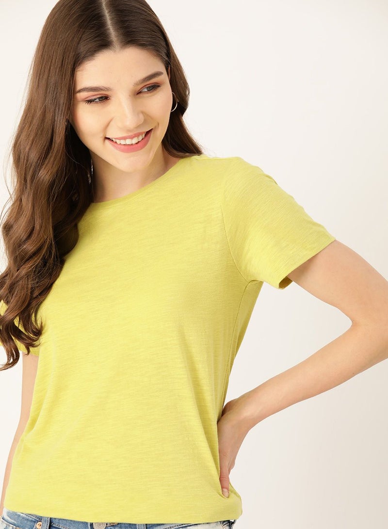 Basic Crew Neck T-Shirt Lime - v1655473642/N47552783V_1