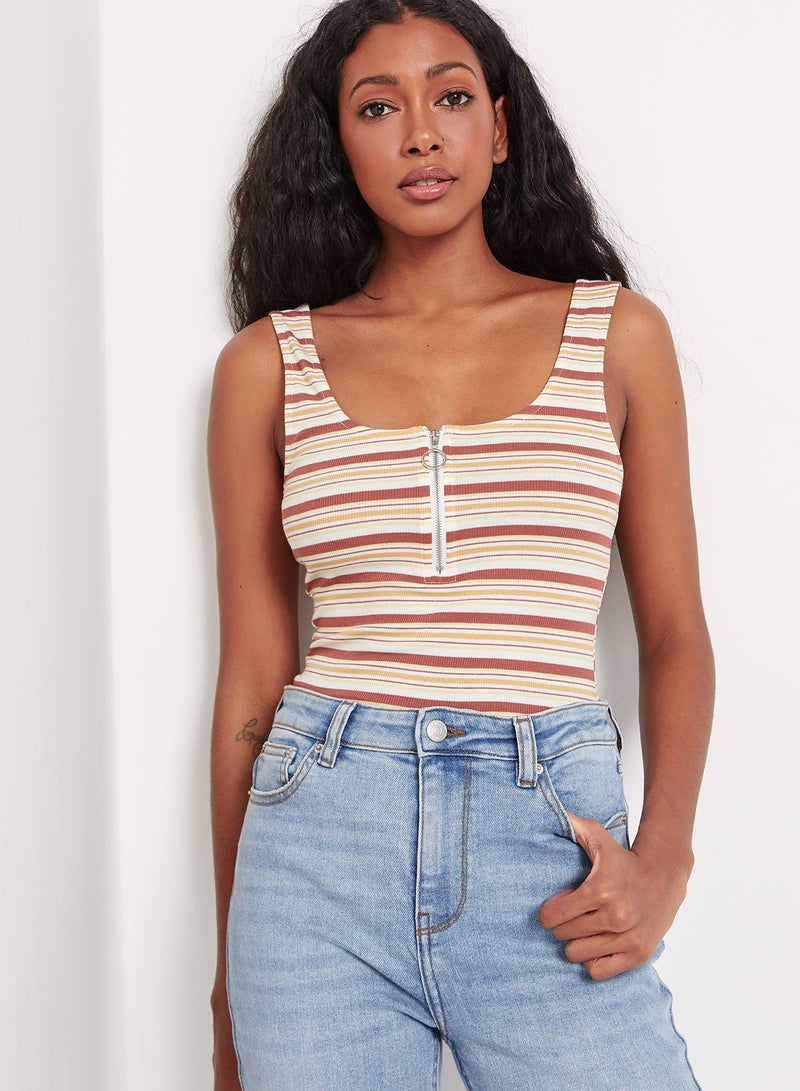 Ardene - Vertical Stripes Rib Knit Vest Multicolour - Image 1