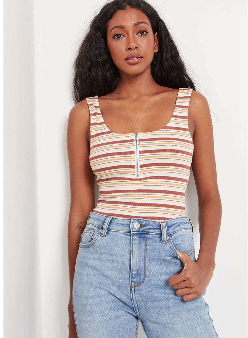 Ardene - Vertical Stripes Rib Knit Vest Multicolour - Image 1