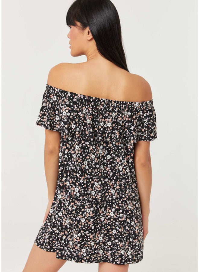 Ardene Off Shoulder Printed Dress Multicolour  - Image 2