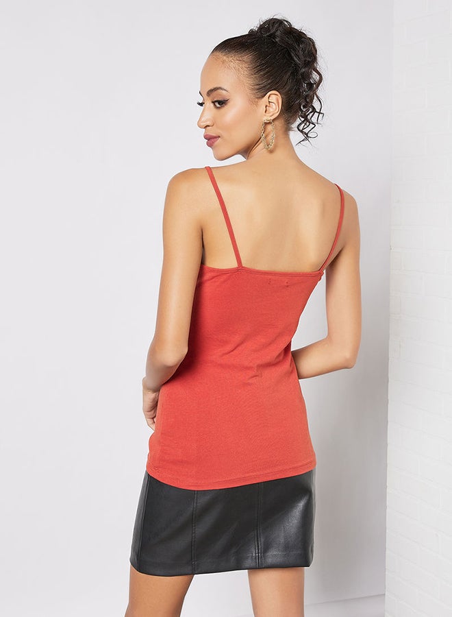 Ardene - Knit Scoop Neck Tank Top Red - Image 1