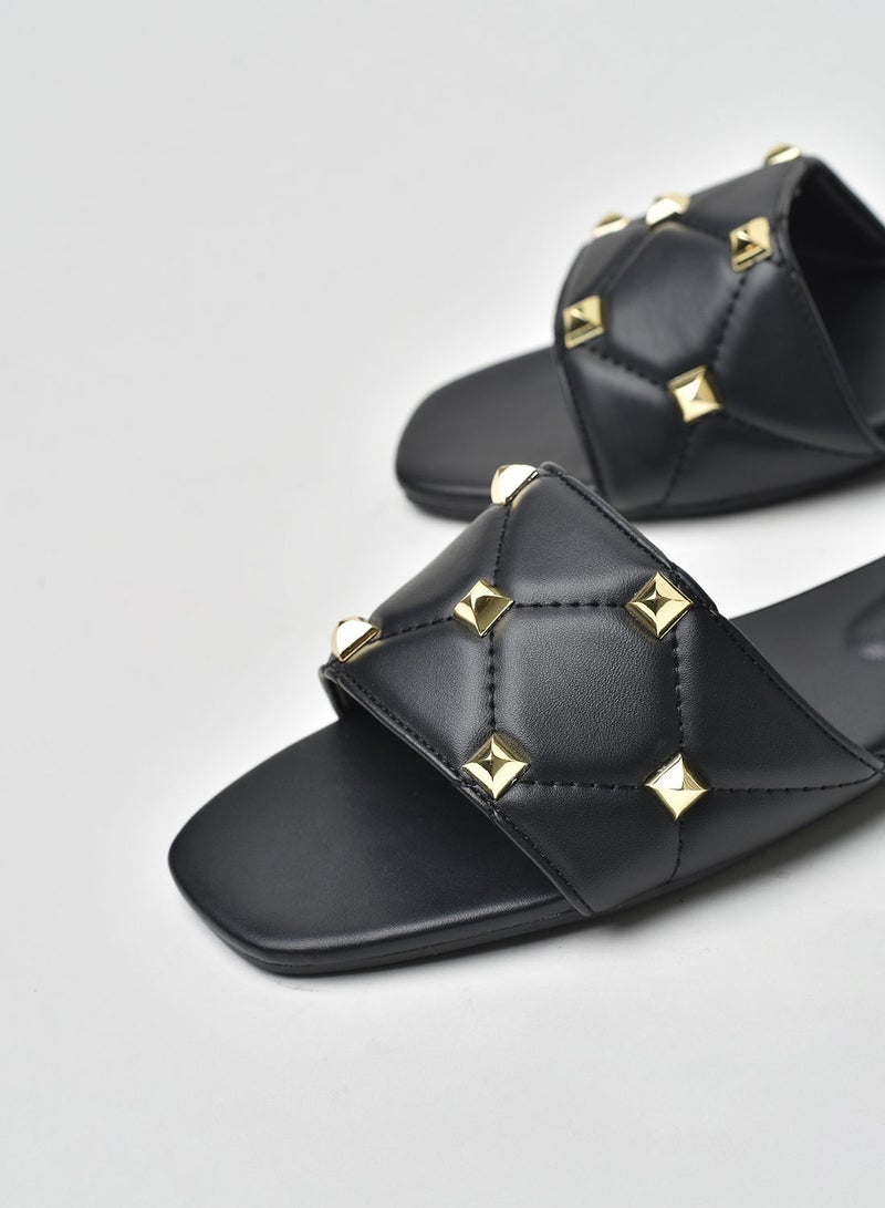 Jove Stylish Elegant Flat Sandals Black - Image 3