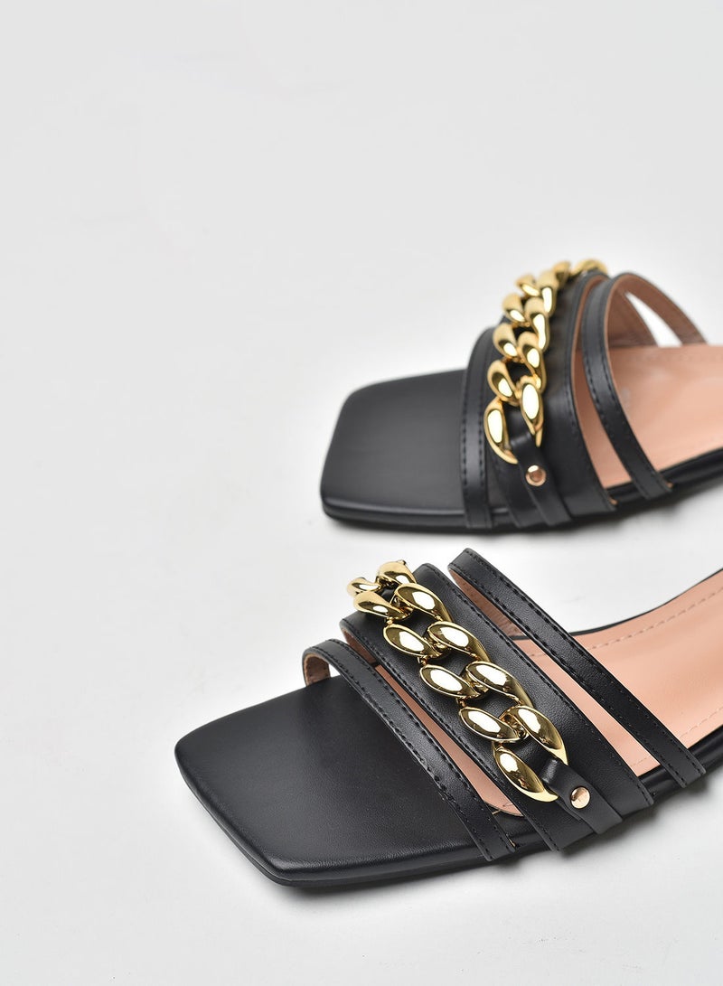 Jove - Stylish Elegant Flat Sandals Black - Image 1