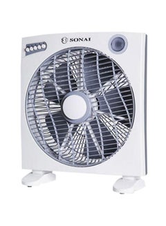 SONAI Box Fan With Timer, 14 Inch, 3 speed settings, White - MAR-3014 MAR-3014WT White