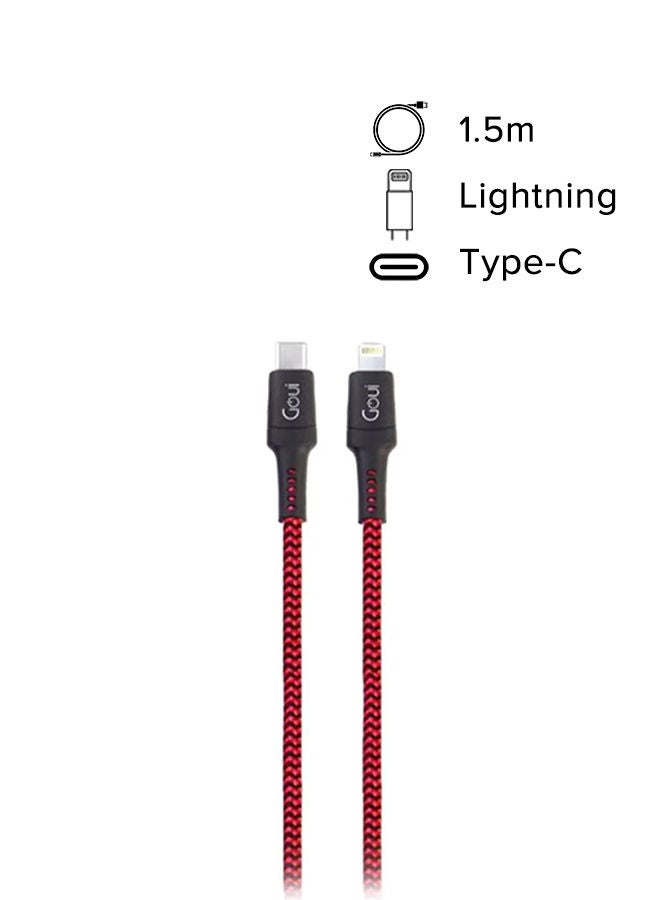 Lightning To Type C Data Sync Charging Cable Red