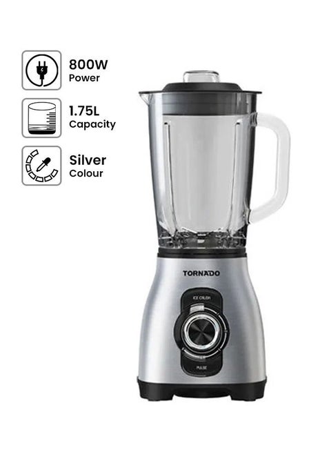 خلاط كهربائي سعة 1.75 لتر 5 سرعات 1.75 L 800 W BL-800T فضي