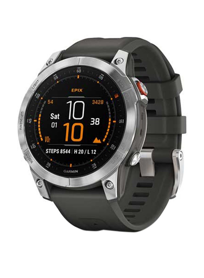GARMIN Epix Gen 2 - 47MM - Up To 16 Days  Battery Life  - 1.3"inch Amoled (Always-On), Scratch Resistant, Corning® Gorilla® Glass Dxsapphire Editions: Sapphire Crystal, Heart Rate Monitor, All Day Stress Monitor, Smart Notification, Inbuild Navigation, Advanced Golf Features, iOS and Android Compatible Slate - Image 1