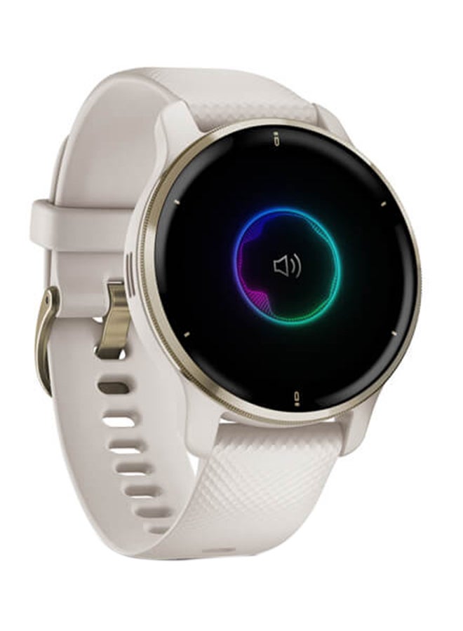 GARMIN - Venu 2 Plus Health Fitness - 43MM - Up To 9 Days Of Battery Life - 1.3"inch Amoled Display, Scratch Resistant, Corning® Gorilla® Glass 3, Heart Rate Monitor, All Day Stress Monitor, Advanced GPS Features, Smart Notification, iOS and Android Compatible Cream Gold - Image 1
