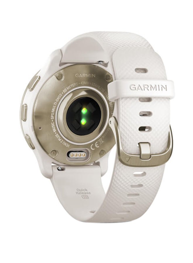 GARMIN - Venu 2 Plus Health Fitness - 43MM - Up To 9 Days Of Battery Life - 1.3"inch Amoled Display, Scratch Resistant, Corning® Gorilla® Glass 3, Heart Rate Monitor, All Day Stress Monitor, Advanced GPS Features, Smart Notification, iOS and Android Compatible Cream Gold - Image 1