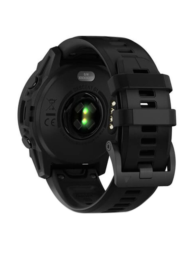 GARMIN - Descent G1 Solar - 45.5MM - Up To 21 Days 4 Months With Solar Charging - Monochrome, Sunlight Visible, Scratch Resistant, Power Sapphire™, Heart Rate Monitor, All Day Stress Monitor, Advanced GPS Features, Advanced Dive Features, Solar Charging, iOS and Android Compatible Black - Image 1