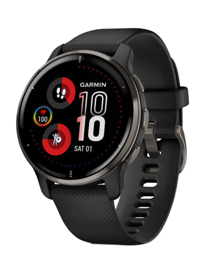 GARMIN - Venu 2 Plus Health Fitness - 43MM - Up To 9 Days Of Battery Life - 1.3"inch Amoled Display, Scratch Resistant, Corning® Gorilla® Glass 3, Heart Rate Monitor, All Day Stress Monitor, Advanced GPS Features, Smart Notification, iOS and Android Compatible Slate - Image 1
